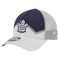 Men's New Era  White/Blue Toronto Maple Leafs Hockey Sock 9FORTY A-Frame M-Crown Adjustable Trucker Hat