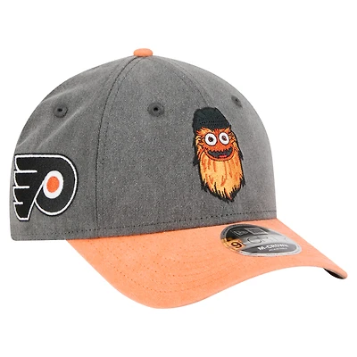 Men's New Era Black/Orange Philadelphia Flyers Mascot 2-Tone 9FORTY Adjustable Hat
