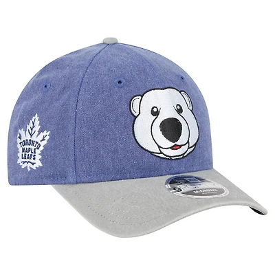 Men's New Era Blue/Gray Toronto Maple Leafs Mascot 2-Tone 9FORTY Adjustable Hat