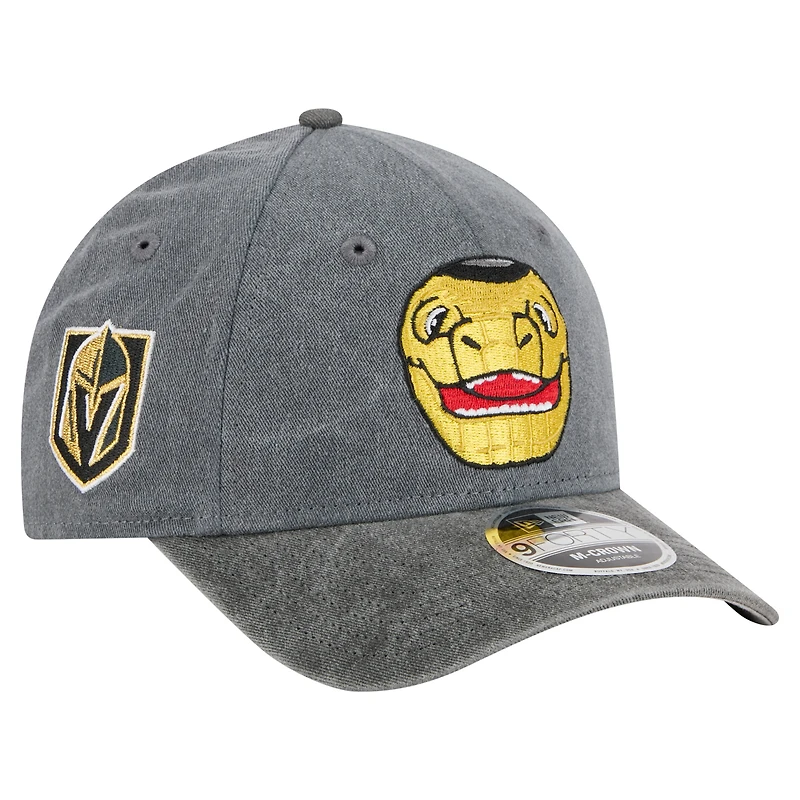 Men's New Era Charcoal/Black Vegas Golden Knights Mascot 2-Tone 9FORTY Adjustable Hat