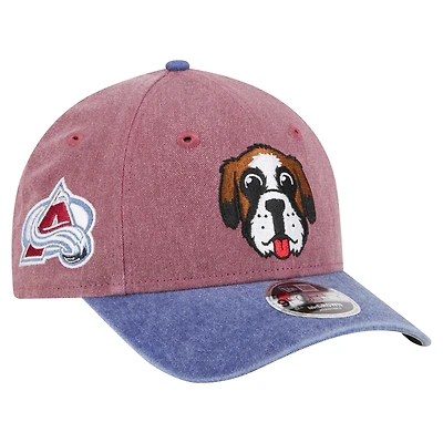 Men's New Era Burgundy/Navy Colorado Avalanche Mascot 2-Tone 9FORTY Adjustable Hat