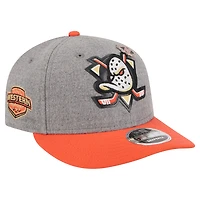 Men's New Era  Gray/Black Anaheim Ducks Wool Pin Low Profile 9FIFTY Snapback Hat