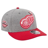 Men's New Era  Gray/Red Detroit Red Wings Wool Pin Low Profile 9FIFTY Snapback Hat