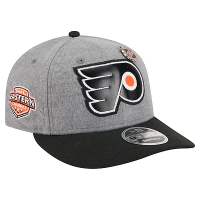 Men's New Era  Gray/Black Philadelphia Flyers Wool Pin Low Profile 9FIFTY Snapback Hat