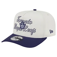 Men's New Era Cream/Blue Toronto Maple Leafs Chainstitch 9FIFTY A-Frame Snapback Hat