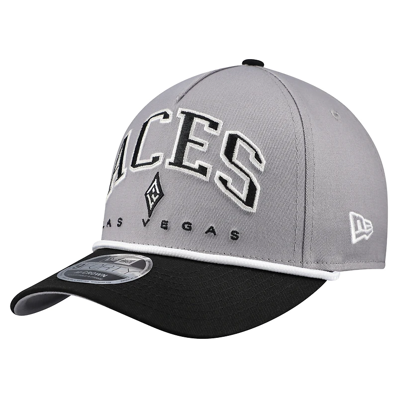Men's New Era Gray Las Vegas Aces Bold Arch COOLERA 9FORTY A-Frame M-Crown Adjustable Hat