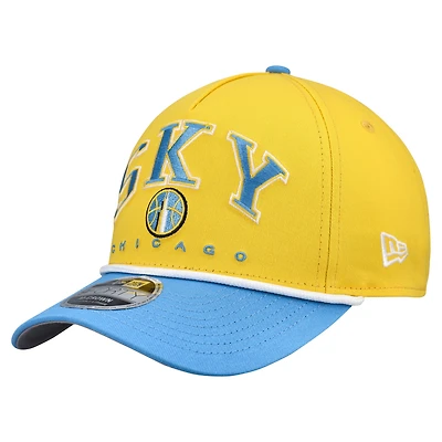 Men's New Era Yellow Chicago Sky Bold Arch 9FORTY A-Frame M-Crown Adjustable Hat