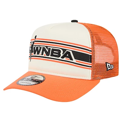 Unisex New Era  White/Orange WNBA Banner Foam Front 9FIFTY A-Frame Adjustable Trucker Hat