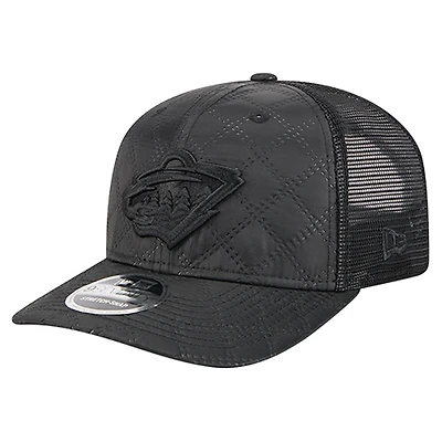Men's New Era  Black Minnesota Wild Quilted Nylon 9SEVENTY Adjustable Trucker Hat