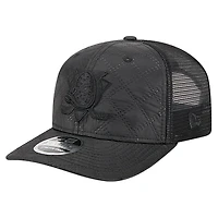 Men's New Era  Black Anaheim Ducks Quilted Nylon 9SEVENTY Adjustable Trucker Hat