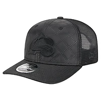 Men's New Era  Black Colorado Avalanche Quilted Nylon 9SEVENTY Adjustable Trucker Hat