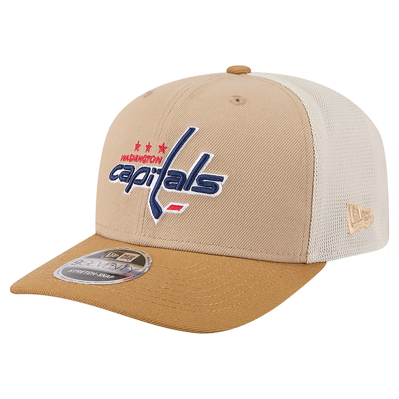 Men's New Era Tan/Light Brown Washington Capitals Two-Tone Trucker 9SEVENTY Stretch Snap Adjustable Hat