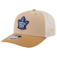 Men's New Era Tan/Light Brown Toronto Maple Leafs Two-Tone Trucker 9SEVENTY Stretch Snap Adjustable Hat
