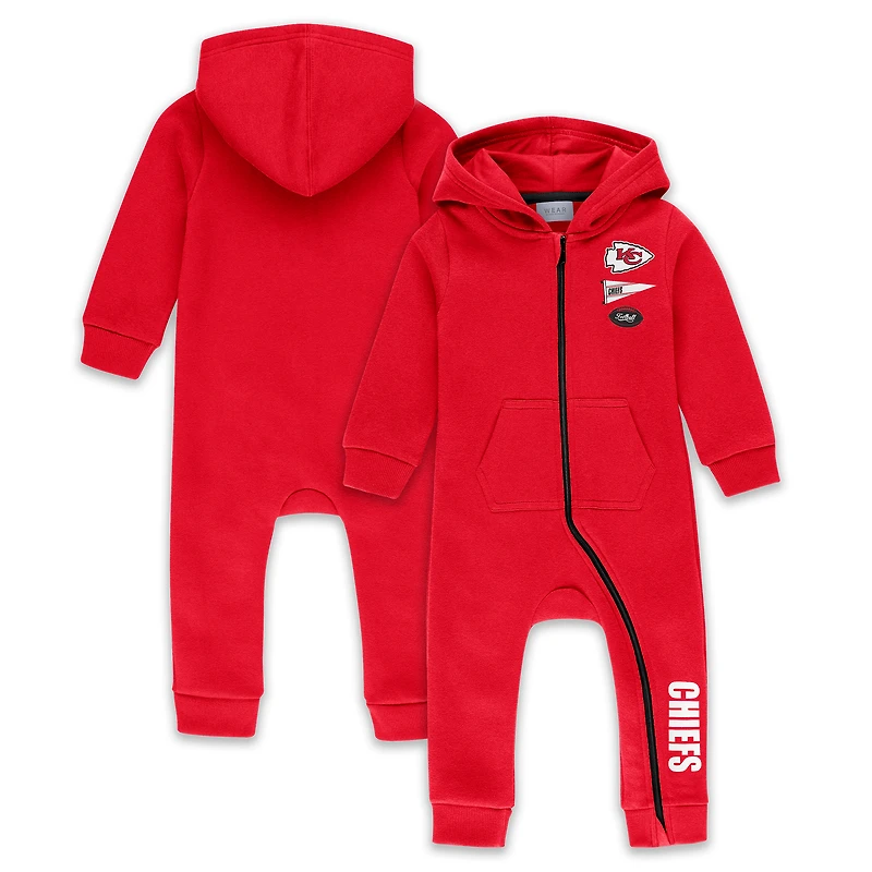Infant & Newborn WEAR by Erin Andrews Red Kansas City Chiefs Hooded Fleece Full-Zip Coverall