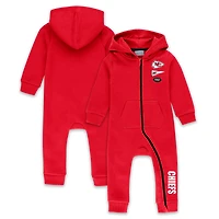 Infant & Newborn WEAR by Erin Andrews Red Kansas City Chiefs Hooded Fleece Full-Zip Coverall