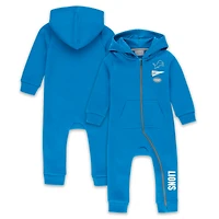 Infant & Newborn WEAR by Erin Andrews Blue Detroit Lions Hooded Fleece Full-Zip Coverall