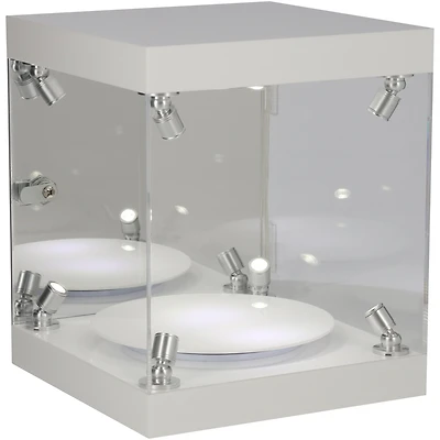 Premium Rotating LED Display Case - Fits Baseball, Hockey Puck & Mini Helmet