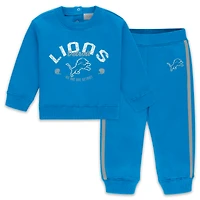 Infant & Newborn WEAR by Erin Andrews Blue Detroit Lions Fleece Crewneck and Pants Set