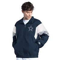Men's Starter Navy Dallas Cowboys Yard Line Full-Zip Jacket