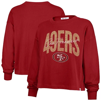 Women's '47 Scarlet San Francisco 49ers Plus Muse Sydney Long Sleeve T-Shirt