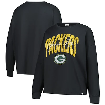 Women's '47 Black Green Bay Packers Plus Muse Sydney Long Sleeve T-Shirt