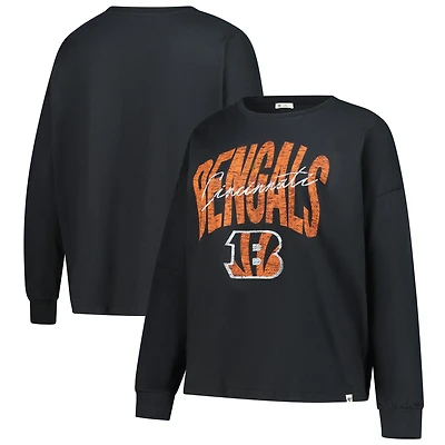 Women's '47 Black Cincinnati Bengals Plus Muse Sydney Long Sleeve T-Shirt