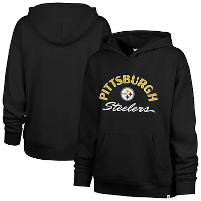 Women's '47 Black Pittsburgh Steelers Plus Whirlwind Naomi Hoodie