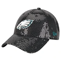 Women's New Era Black Philadelphia Eagles Sequin 9FORTY Adjustable Hat