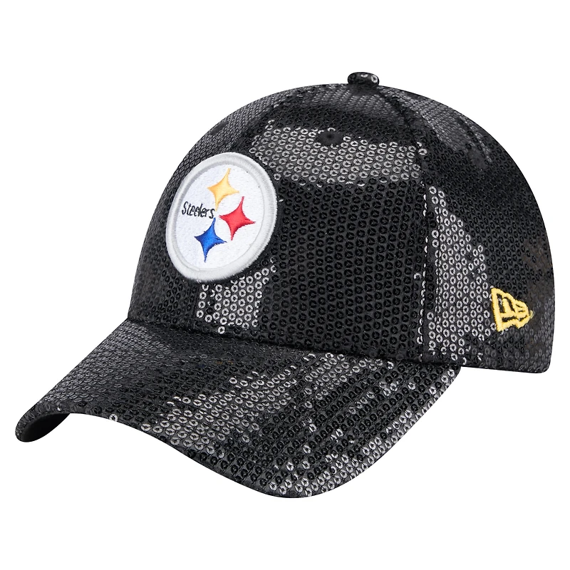Women's New Era Black Pittsburgh Steelers Sequin 9FORTY Adjustable Hat