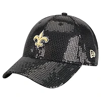 Women's New Era  Black New Orleans Saints Sequin 9FORTY Adjustable Hat