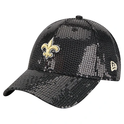 Women's New Era  Black New Orleans Saints Sequin 9FORTY Adjustable Hat