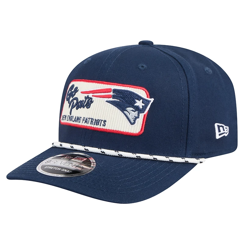 Men's New Era Navy New England Patriots Chant 9SEVENTY Stretch-Snap Hat