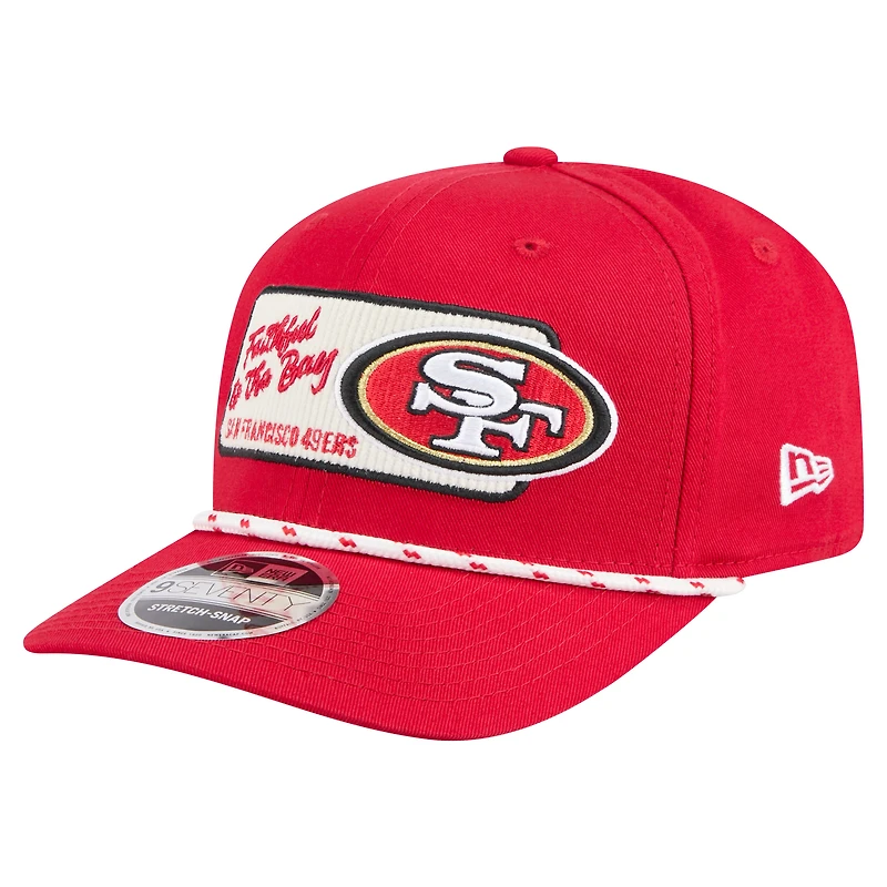 Men's New Era Scarlet San Francisco 49ers Chant 9SEVENTY Stretch-Snap Hat