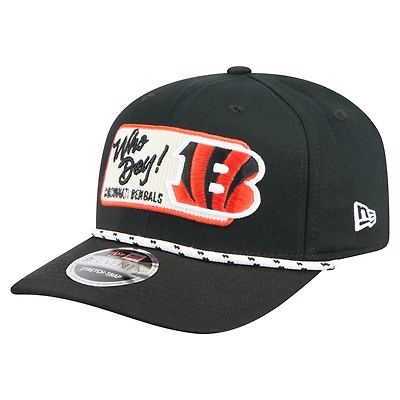 Men's New Era Black Cincinnati Bengals Chant 9SEVENTY Stretch-Snap Hat