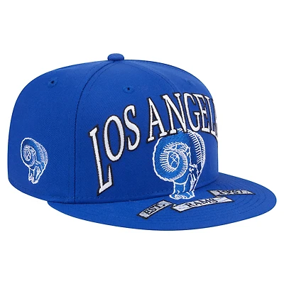 Men's New Era Royal Los Angeles Rams Throwback Oversized 59FIFTY Fitted Hat
