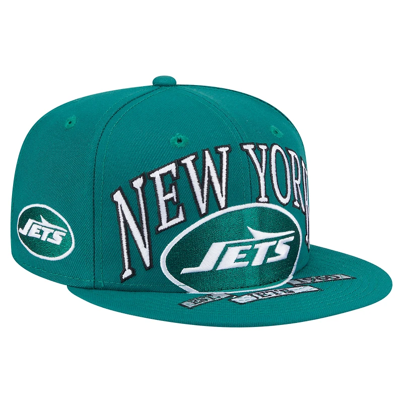 Men's New Era Green York Jets  Oversized 59FIFTY Fitted Hat