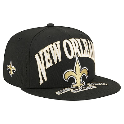 Men's New Era Black Orleans Saints  Oversized 59FIFTY Fitted Hat