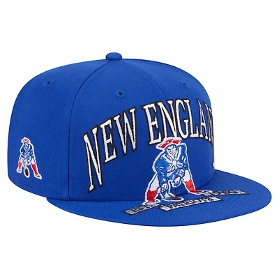 Men's New Era Royal England Patriots Throwback Oversized 59FIFTY Fitted Hat