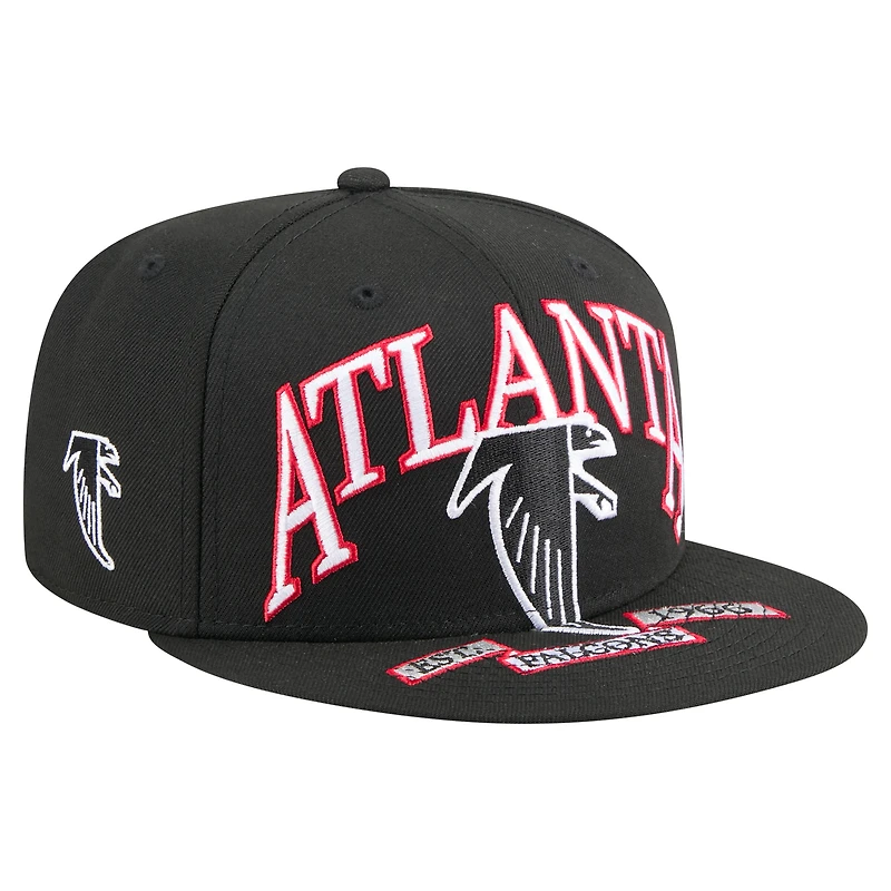 Men's New Era Black Atlanta Falcons Throwback Oversized 59FIFTY Fitted Hat