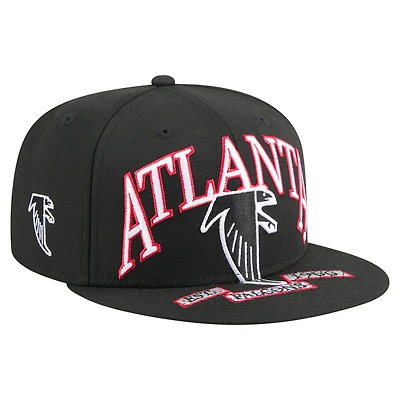 Men's New Era Black Atlanta Falcons Throwback Oversized 59FIFTY Fitted Hat