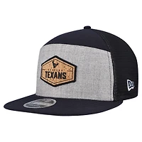 Men's New Era  Gray/Navy Houston Texans Cork Split Panel 9FIFTY Trucker Snapback Hat