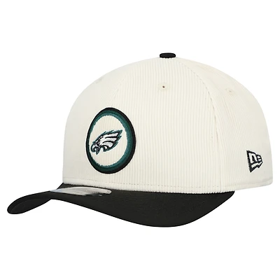 Men's New Era  Stone Philadelphia Eagles  Loyal Corduroy 9SEVENTY Adjustable Hat