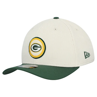 Men's New Era  Stone Green Bay Packers  Loyal Corduroy 9SEVENTY Adjustable Hat
