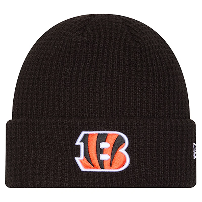 Men's New Era  Black Cincinnati Bengals Waffle Cuffed Knit Hat