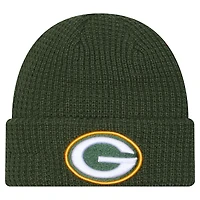Men's New Era  Green Green Bay Packers Waffle Cuffed Knit Hat