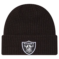 Men's New Era  Black Las Vegas Raiders Waffle Cuffed Knit Hat