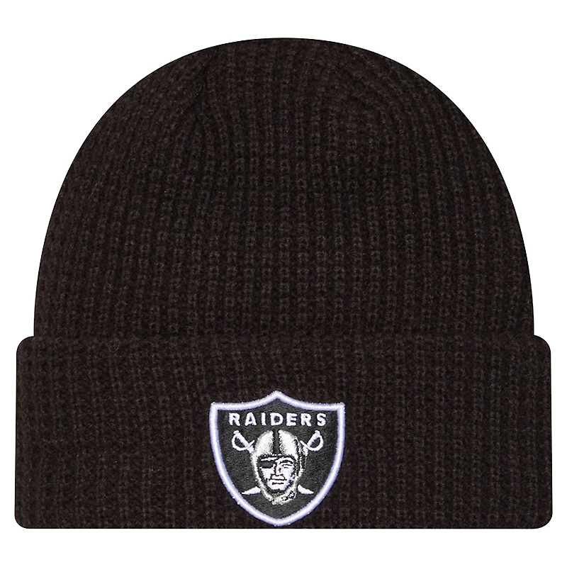Men's New Era  Black Las Vegas Raiders Waffle Cuffed Knit Hat
