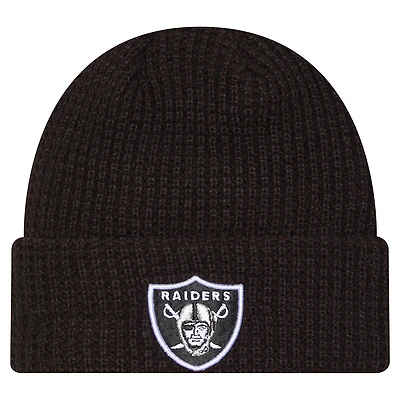 Men's New Era  Black Las Vegas Raiders Waffle Cuffed Knit Hat