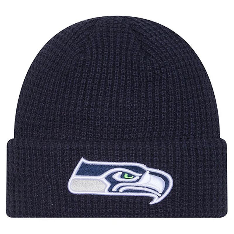 Men's New Era College Navy Seattle Seahawks Waffle Cuffed Knit Hat