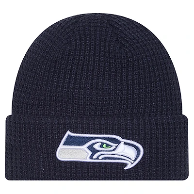 Men's New Era  College Navy Seattle Seahawks Waffle Cuffed Knit Hat